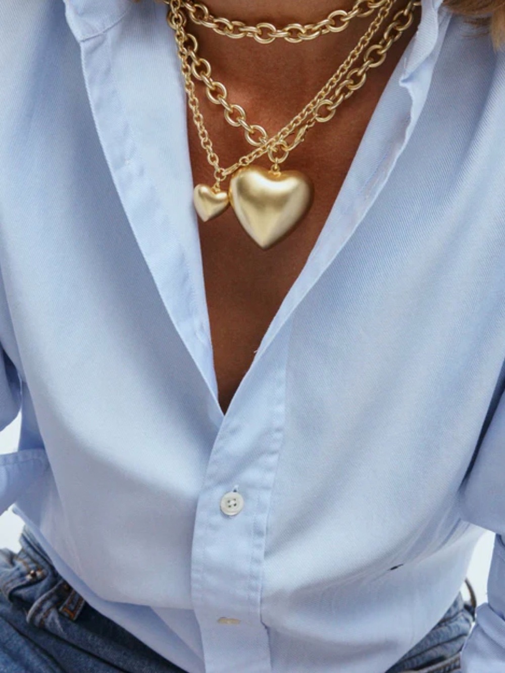 Roxanne Assoulin Gold Layered Heart Pendant Necklace
